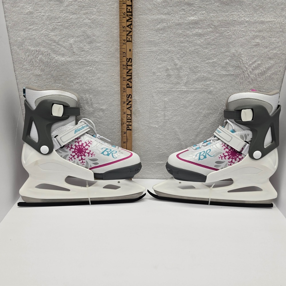 Bladerunner Micro Ice Skates Adjustable Girls White Pink Size 5-8 - Picture 4 of 16
